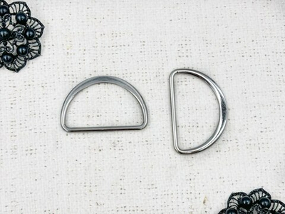 Полукольцо металлическое, р. 49х28 мм, тёмный никель