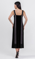 Платье-комбинация из бархата с лентами