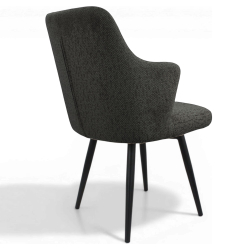 Стул поворотный "Монт 360" (арт. 346П), велюр Сити 06 темно-серый, ножки круглые черные.