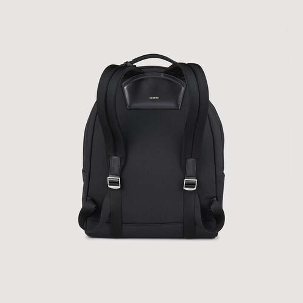 SANDRO РЮКЗАК ИЗ КОЖИ И ТКАНИ, ЧЕРНЫЙ