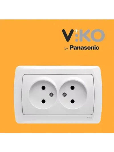 Розетка двойная без заземления Viko Carmen белая
