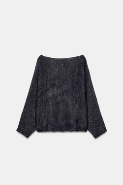 ZARA СВИТЕР С ШИРОКИМИ РУКАВАМИ, СИНИЙ/ЧЕРНЫЙ