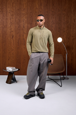 Свитшот Nothomme Blue Monte Stand-Up Collar Checkered Fleece Sweatshirt "Kara Jung Green"