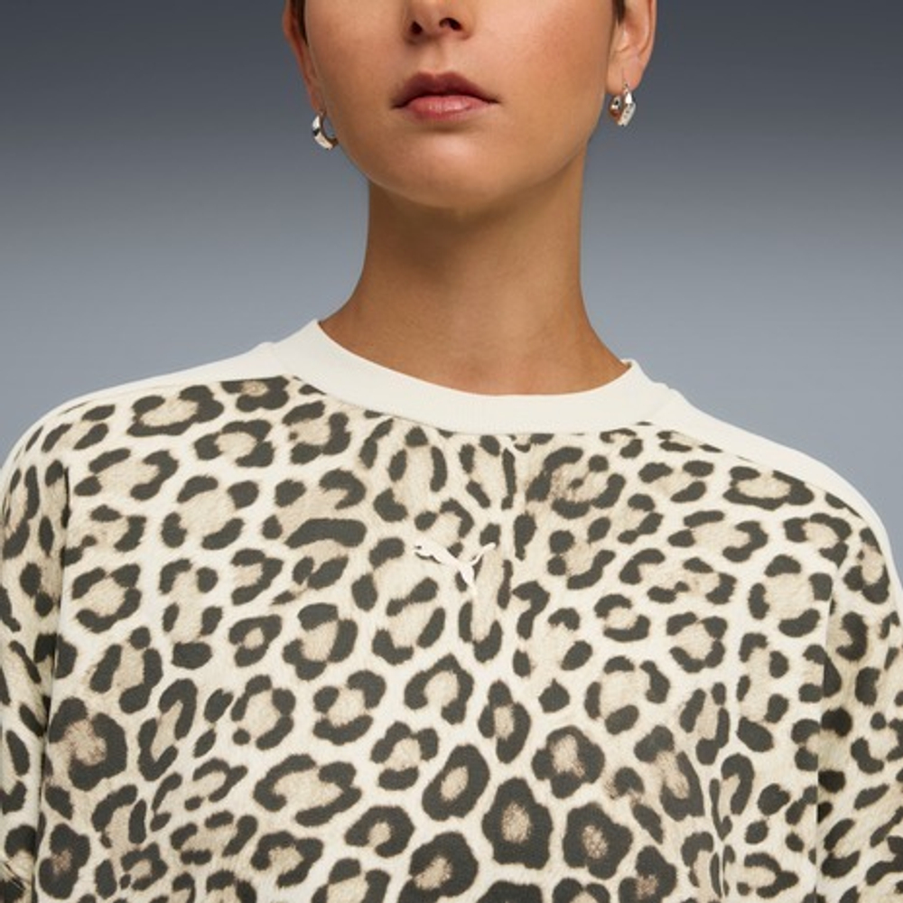 Толстовка женская PUMA T7 LEO LUXE AOP Over-Oversized Crew TR