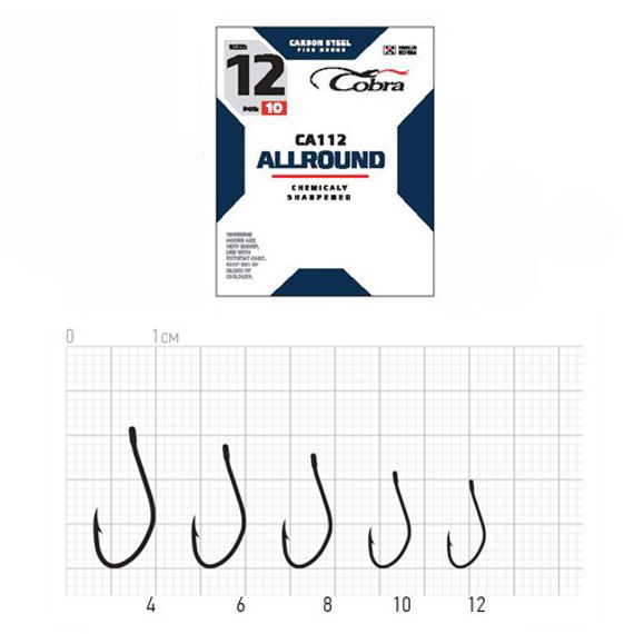 Крючки Cobra ALLROUND CA112 №10, 10 шт.