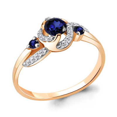 962700Ак Кольцо из Золота с бриллиантами, сапфирами