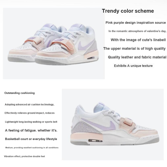 Наследие Джордана 312 Детские Скейтбординги - Низки Розово-летовые университеты