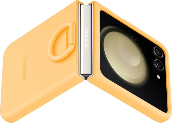 Чехол Samsung Silicone Case with Ring Z Flip5 абрикосовый