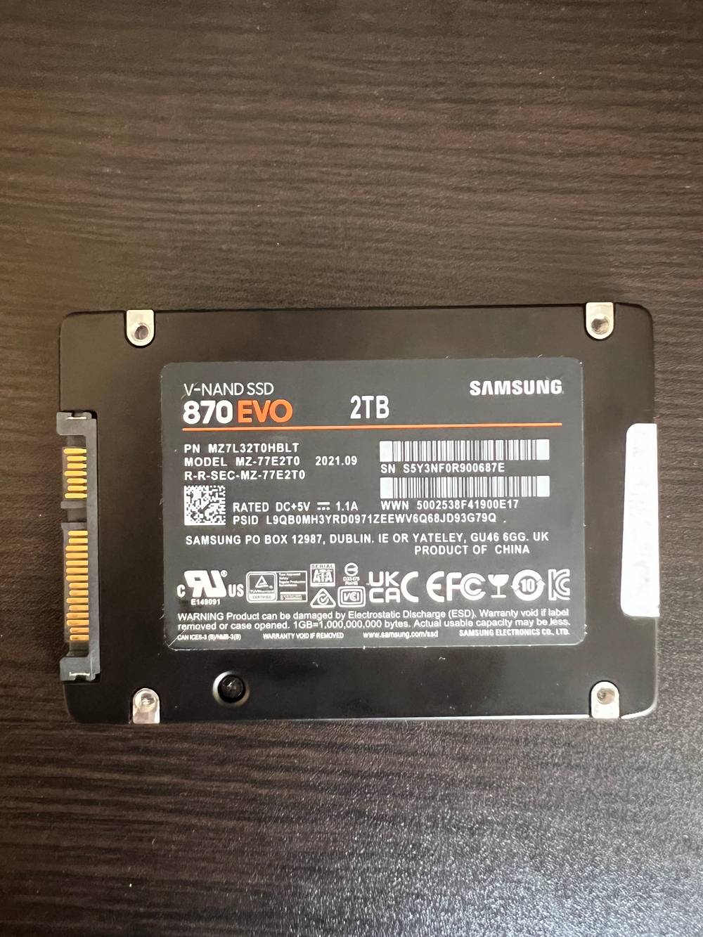 Накопитель SSD 2 Tb Samsung 870 EVO (RTL) 2.5" (MZ-77E2T0B)