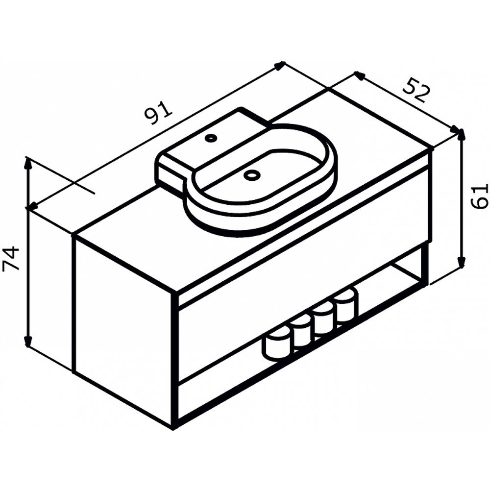 Тумба под раковину Orka Knidos 90 3001004 подвесная Legnano