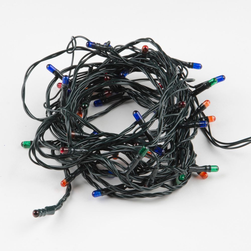 UDL-S0500-050-DGA MULTI IP20 MINI Гирлянда с контроллером. 5м. 50 миниламп накаливания. Разноцветный свет. Провод зеленый. TM Uniel.