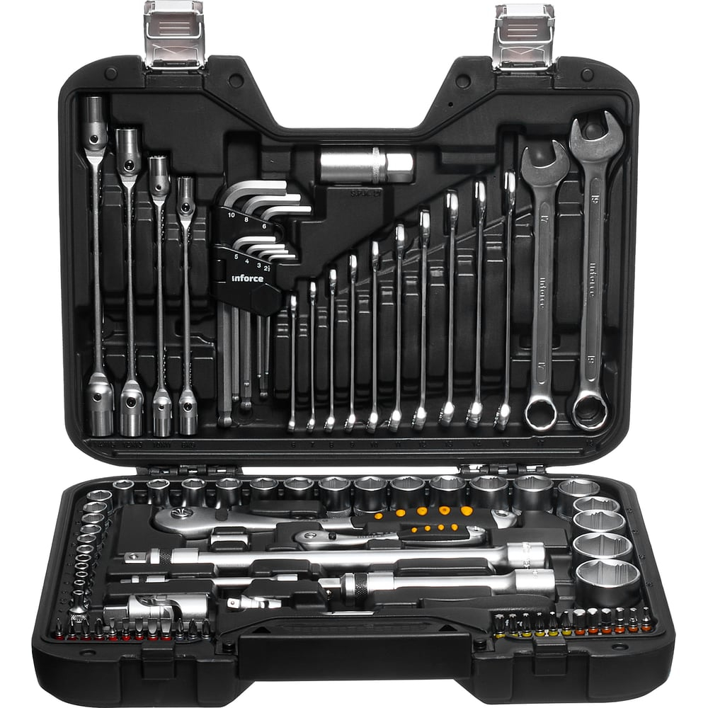 Набор инструментов Inforce 85 предметов 1/2", 1/4" Inforce, Сталь Cr-V, Профессиональный, 06-07-14
