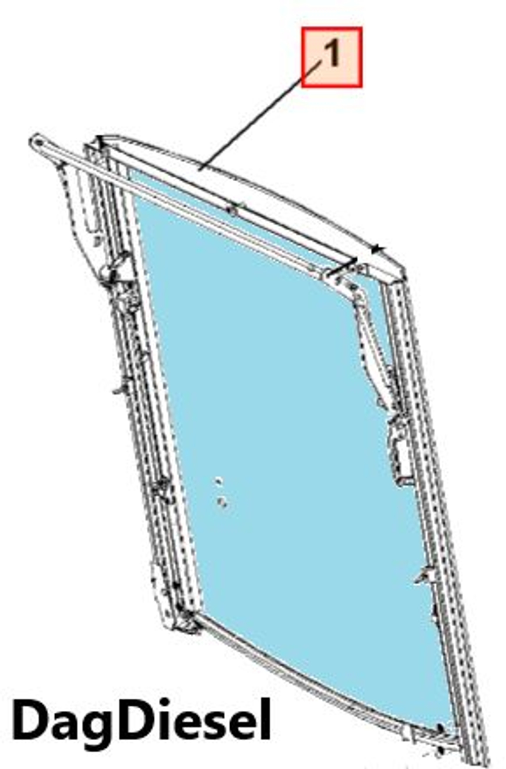 Стекло заднее в сборе JCB 333/A2250
