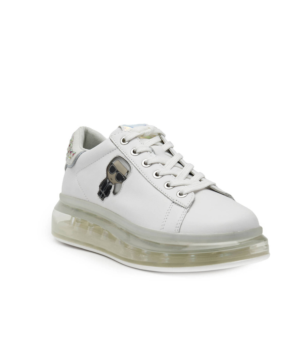 Кожаные кроссовки kushion jellikonic lo lace Karl Lagerfeld - белый(KL62633)
