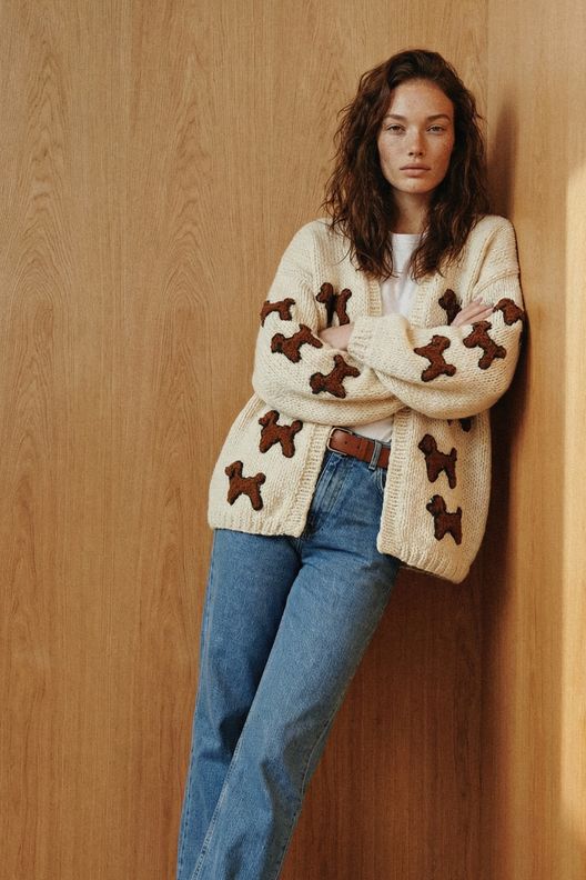 Кардиган Пудели с рукавами-фонариками / MIRSTORES