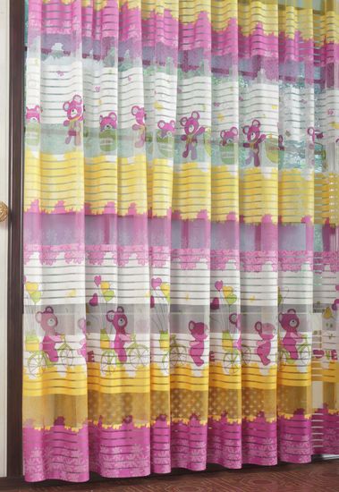 Готовая штора Веселый Мишка (розовый)