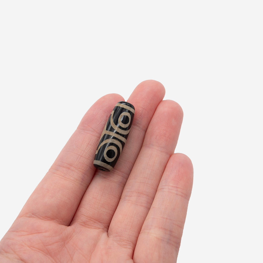 Бусина Дзи "Четыре глаза" из агата, 30*10мм, черный