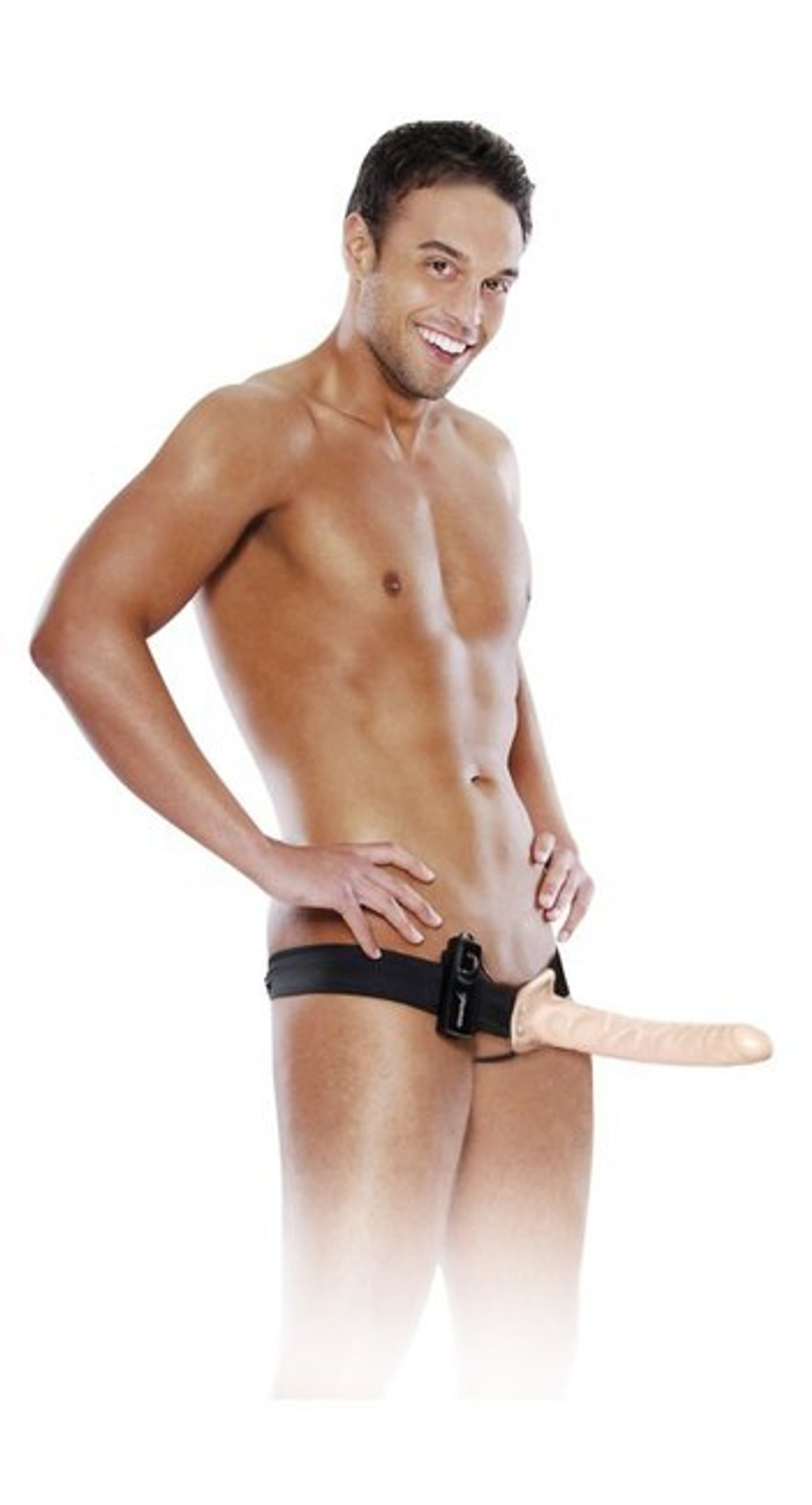 Вибрострапон полый на ремнях телесн Fetish Fantasy Series 10 Vibrating Hollow (Цвет: телесный)