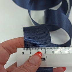 Стропа Однотонная Синий сатин 4 см