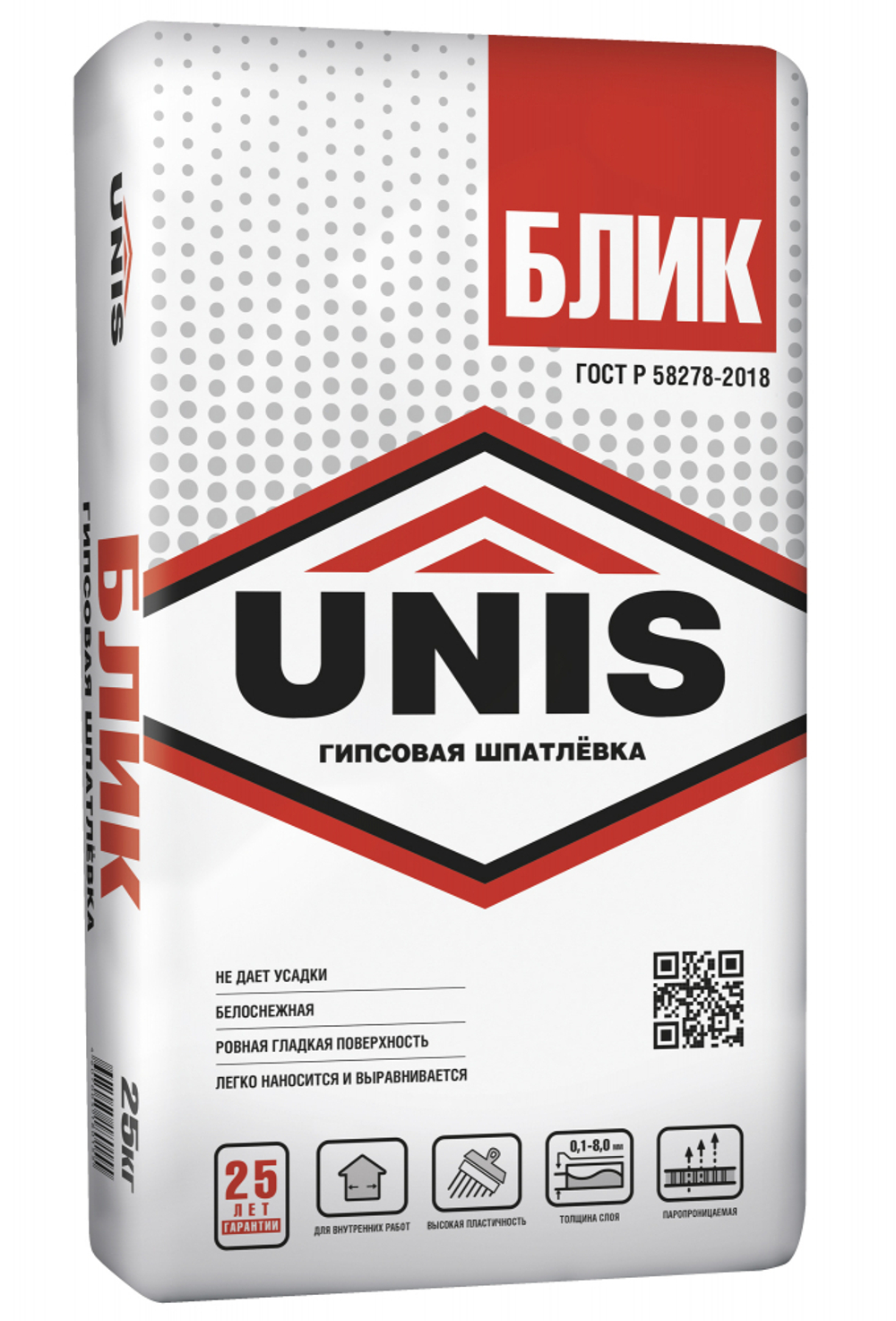 Шпатлевка UNIS БЛИК универсальная гипсовая  18 кг