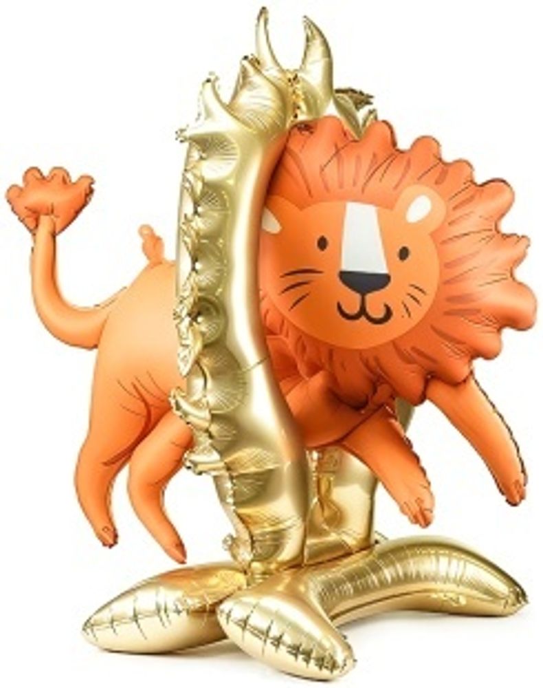 К Шар 3D (44''/112 см) Фигура на подставке, Цирк, Смелый лев (ВОЗДУХ)