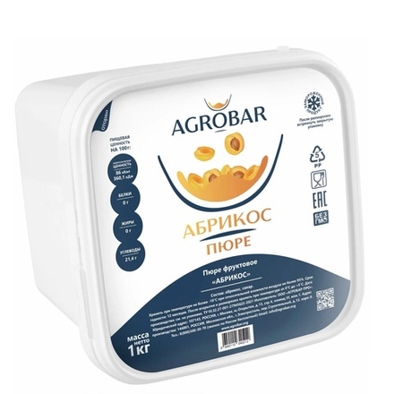 Пюре замороженное Абрикос «AGROBAR» 1 кг