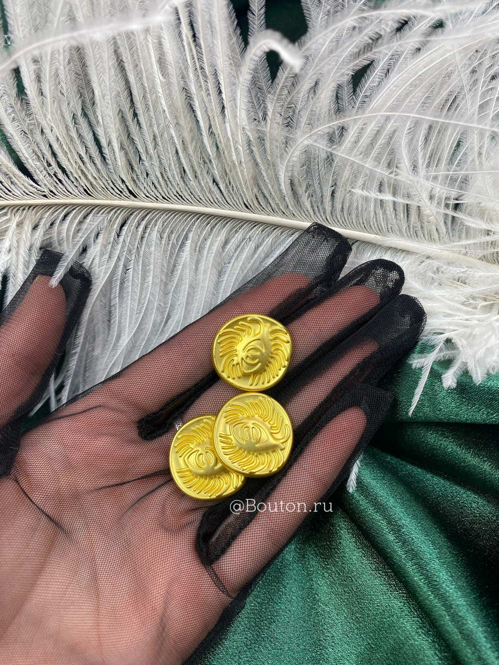 Пуговицы матовое золото "Глаза" Скиапар.