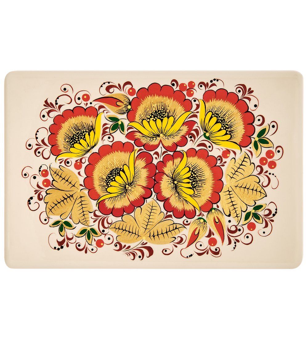 KH-13 Шкатулка деревянная 200х130 с хохломской росписью