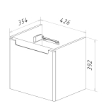 Тумба под раковину Lemark BUNO MINI 45 см подвесная,1 ящик белый глянец