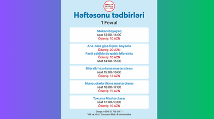 “Əli və Nino”da 1 fevral həftəsonu masterclassları