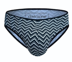 Темно-синие трусы-слипы с зигзагообразным принтом (Размер: S) (Цвет: темно-синий)