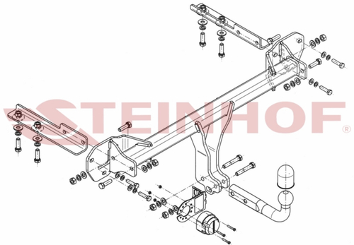 Фаркоп на Subaru XV 2012-2017 без подрезки бампера (паспорт и сертификат в комплекте)(без электрики) Steinhof.S-397