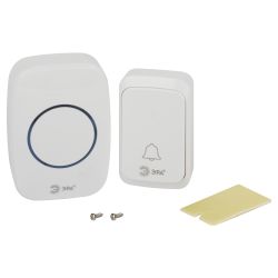 Звонок дверной ЭРА C89 беспроводной белый 38 мелодий