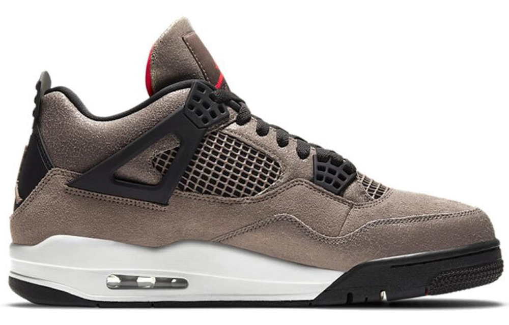 Jordan Air Jordan 4 retro "taupe haze" flip fur TPU shock absorption, non-slip, wear-resistant wrapping support high-top retro basketball shoes men's black and brown mocha