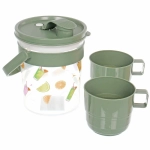 Кувшин пластиковый 850мл «Летний зной» в наборе с 2-мя кружками 300мл