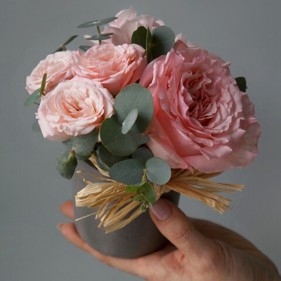 72. Маленькая композиция в гипсовом кашпо