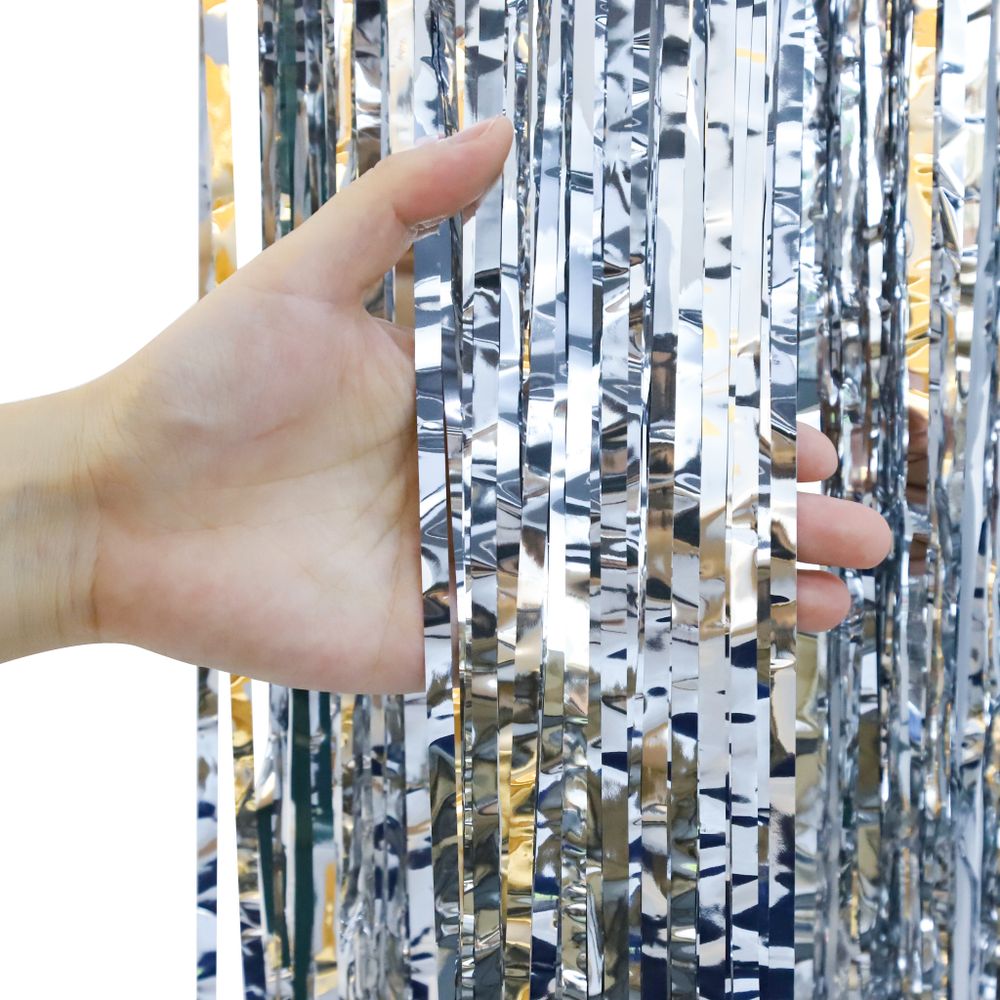 Занавес Дождик Серебро, Металлик, 100*200 см, 1 шт.