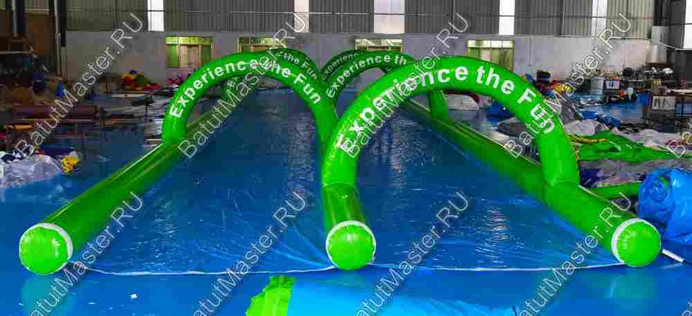 Водная горка без надувного дна, на подкачке ТУРБО "Хит", 152*6,6*2 м