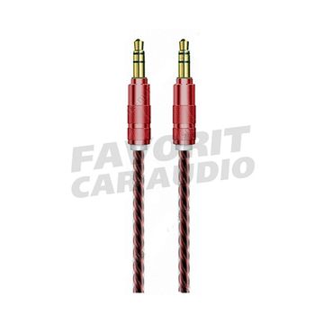 Кабель AUX, Jack 3,5mm(m) - Jack 3,5mm(m) OXION AUX009, 1.0м, круглый, силикон, цвет: красный