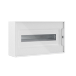 Щиток 18 мод настенный  FRAME, белый с прозрачной дверцей, с 2 шинами PEN на 8 и 10 отв.