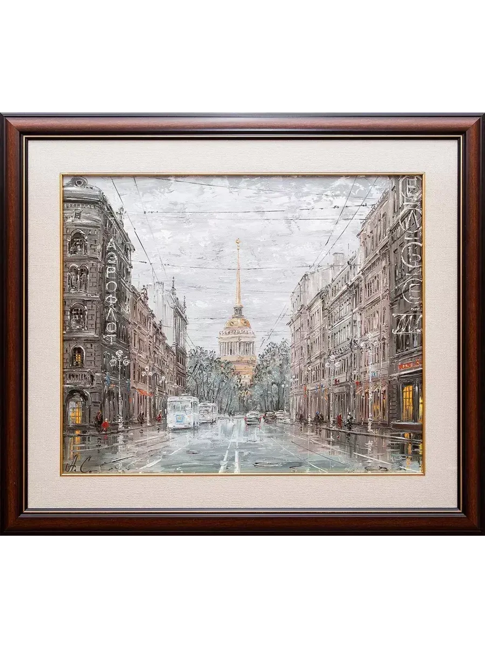 Картина маслом "Невский проспект. 80-ые" Стеняев