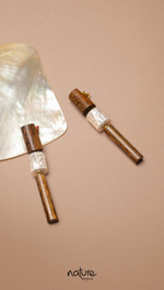 Серьги Nature Bijoux, Okawa, с деревом роблес и перламутром, NB26.1-12-90592 (коричневый)