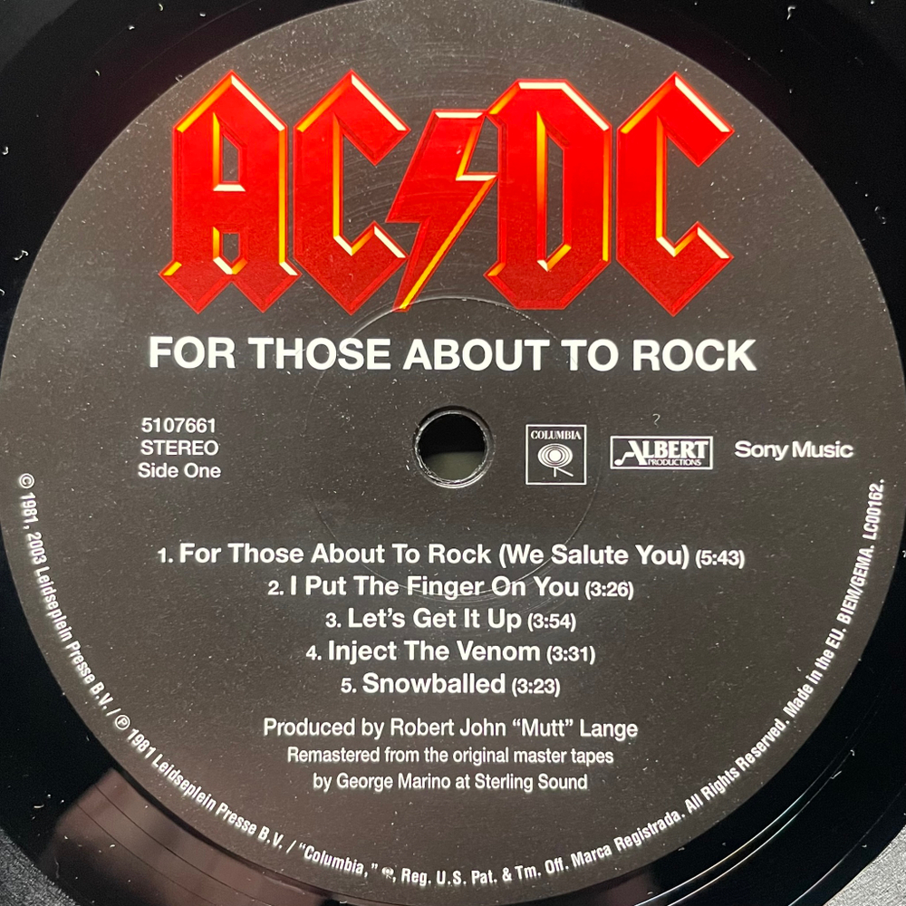 AC/DC ‎– For Those About To Rock (Европа 2009г.)