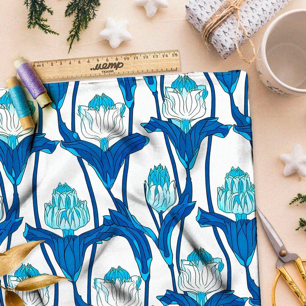 Ткань премиум бифлекс мистический узор