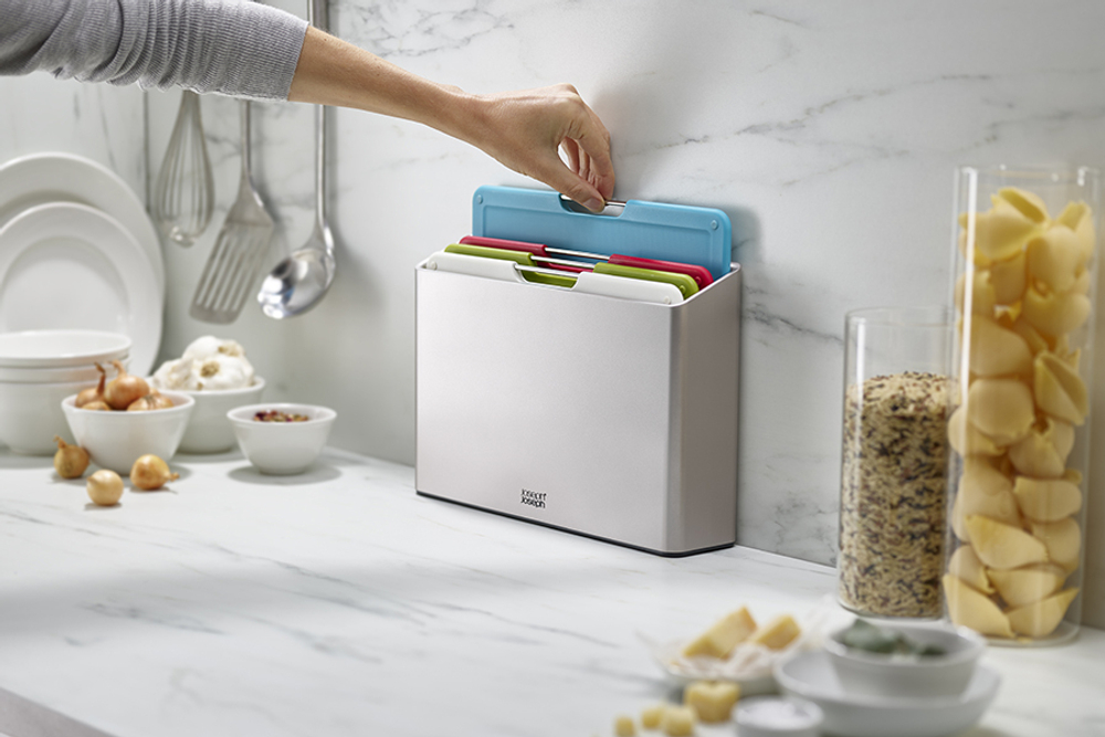 Набор разделочных досок в подставке folio regular, серебристый, 4 шт.