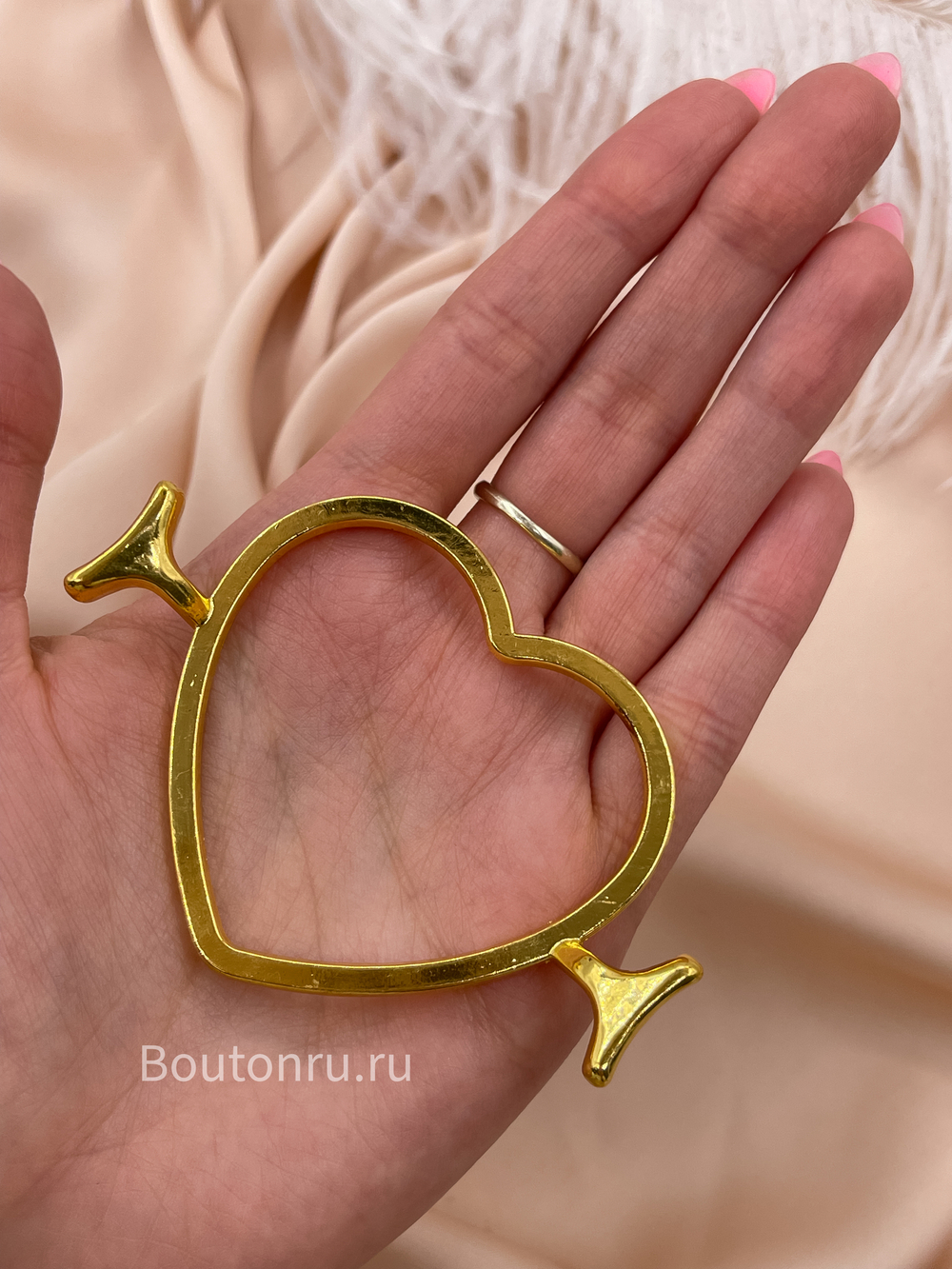 Форма металлическая сердце для сургучной печати