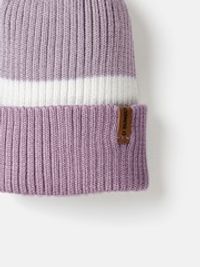 Шапка тыква из смесовой шерсти однослойная Колор блок "Лаванда"