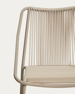 Уличный стул Zivia из веревки цвета экрю и стали цвета таупе