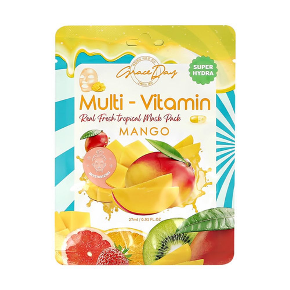 Маска тканевая с экстрактом манго Grace Day Multi-vitamin mango mask pack, 27 мл