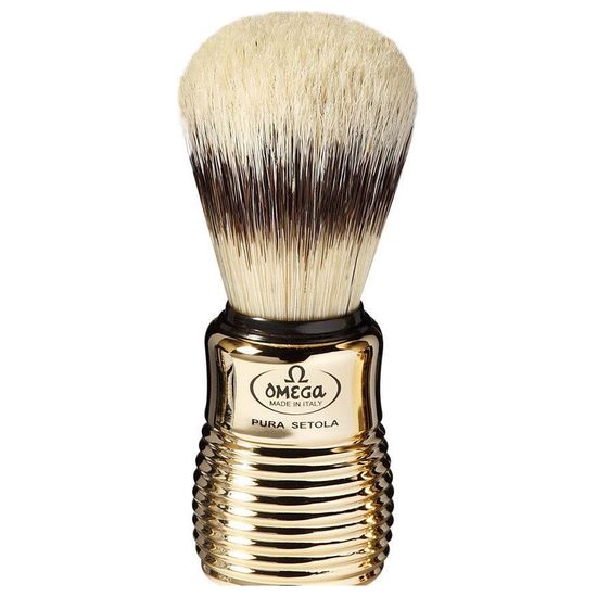 Помазок для бритья Omega, щетина кабана, золотистый, 108мм